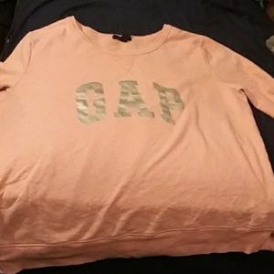 A long seelve peach gap pullover light jacket